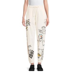 NICKELODEON Cream Rugrats Graphic Joggers Size XS‎ Soft Comfy Loungewear Casual